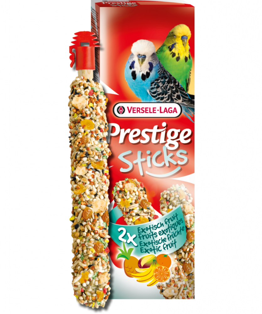 فيرسل لاقا مكافئة البادجي أعواد الفواكه الاستوائية للببغاوات الصغيرة 60 غ Versele-Laga Prestige Sticks Parakieten Fruits 60g
