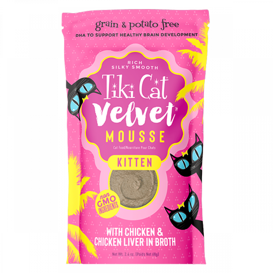 اظرف قطط رطبة تيكي كات فيلفت موس الدجاج Tiki Cat Velvet Mousse Kitten