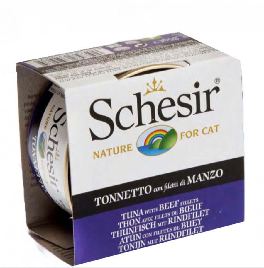شيزر معلبات التونة مع اللحم البقري بالجيلي Schesir Tuna with Beef