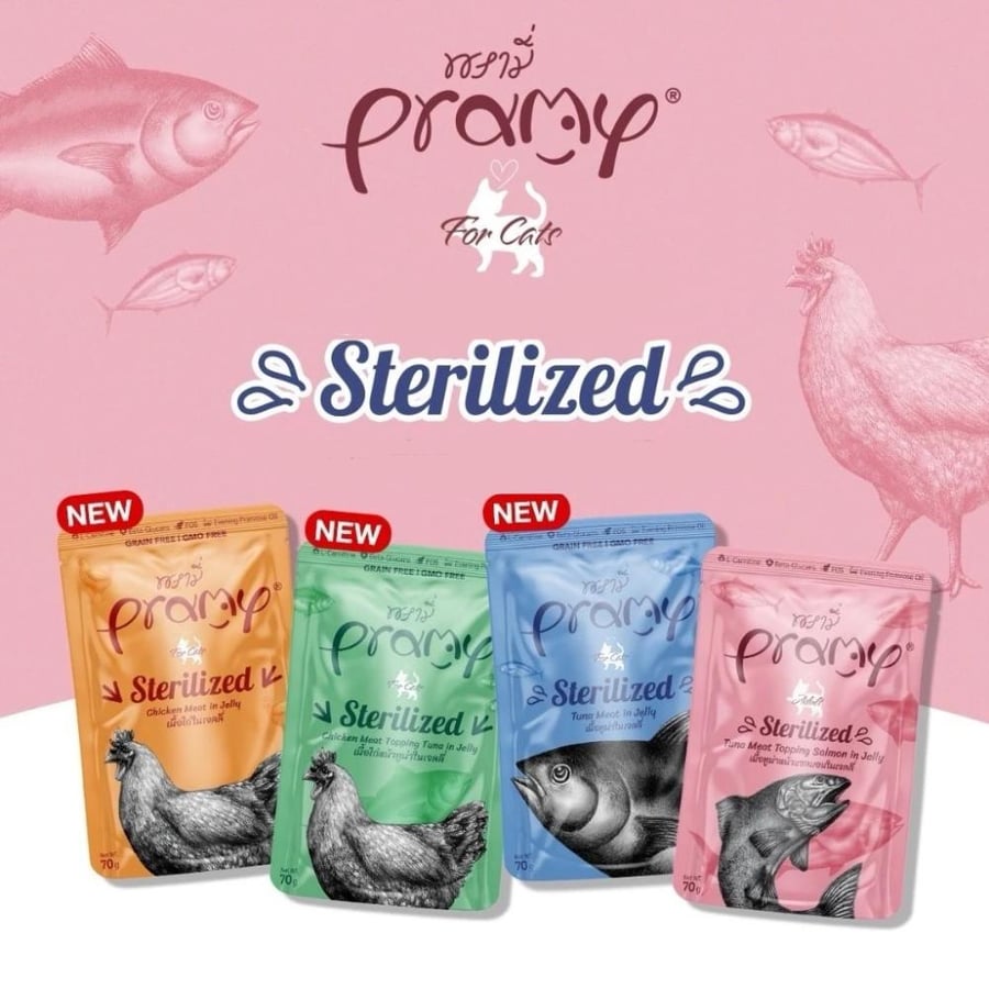 برامي طعام رطب للقطط المعقمة اظرف برامي Pramy Cat Pramy Sterilized
