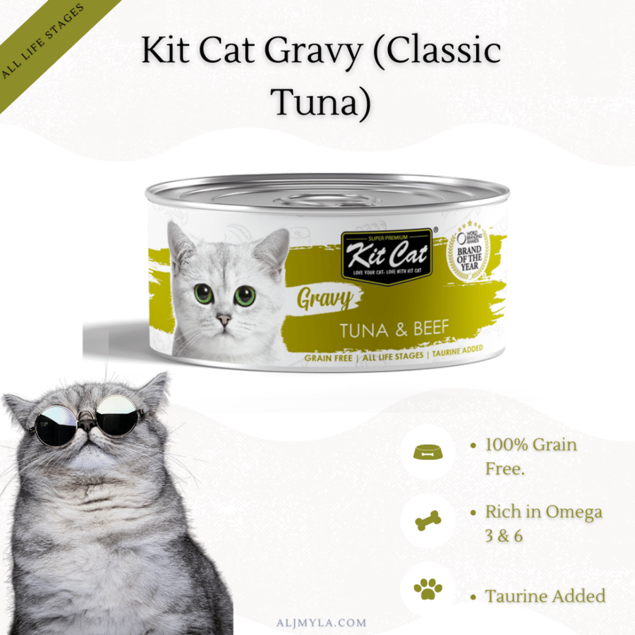 كتكات التونة وبيض السمان بالمرق Kit Cat Gravy Tuna Quail Egg اكل قطط
