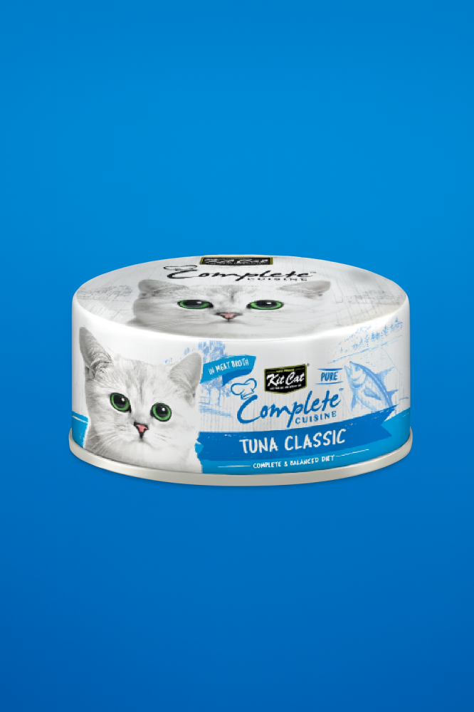 طعام قطط فاخر من Kit Cat بطعم التونة الكلاسيكية طعام قطط اكل رطب قطط