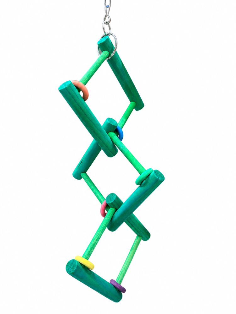لعبة طيور Bird Toy Wooden Zigzag Swing