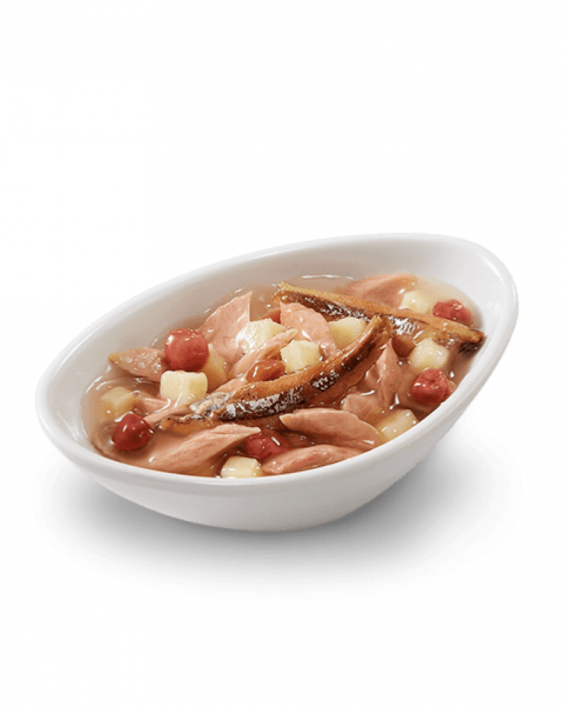 معلبات شيزر اكل رطب للقطط شيزر تونا وبطاطا 85غ Schesir Salad in Sauce