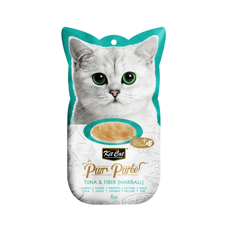 كت كات مكافأة قطط للتخلص من كرات الشعر Kit Cat Puree Hairball Control