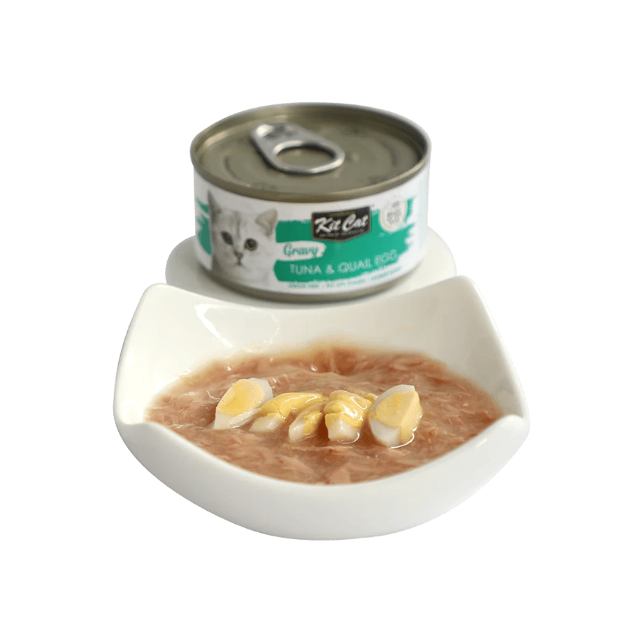 معلبات كت كات جرافي تونا مع البيض بالمرق Kit Cat Gravy Tuna Quil Egg