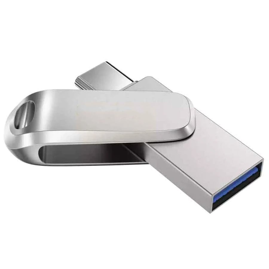 فلاش ميموري 3.0 OTG من Type C الى USB فضي معدني 256GB