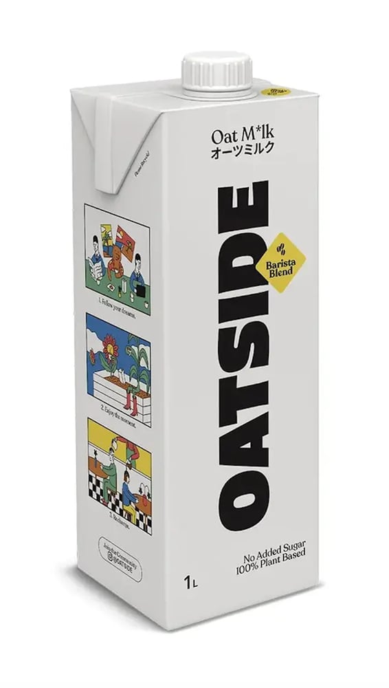 Oatside - حليب الشوفان السادة اصدار باريستا - 1 لتر اوتسايد