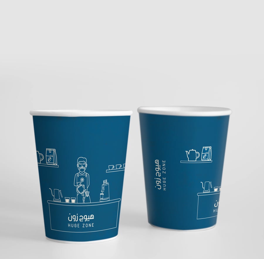 اكواب ورقية مستر هيوج 12oz (أزرق)