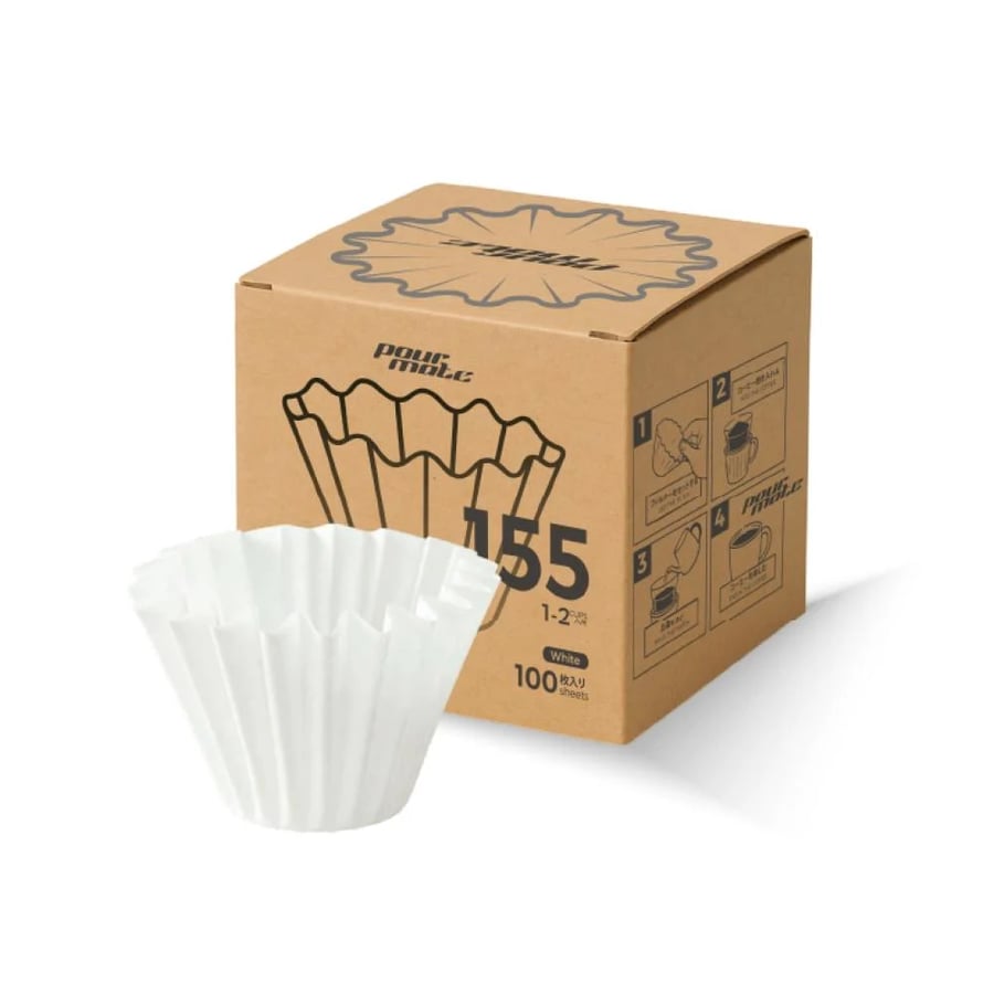 Wave Shape Coffee Paper Filter 155 (100 Sheets) - Pourmate