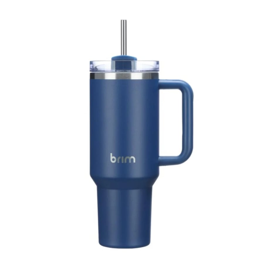 Large Travel Mug with Straw 40oz Navy Blue - Brim