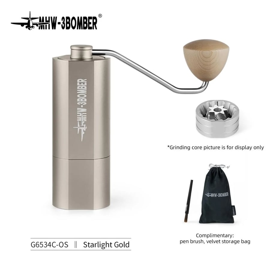 Adder V3 Manual Grinder-Gold-38mm seven star steel burr
