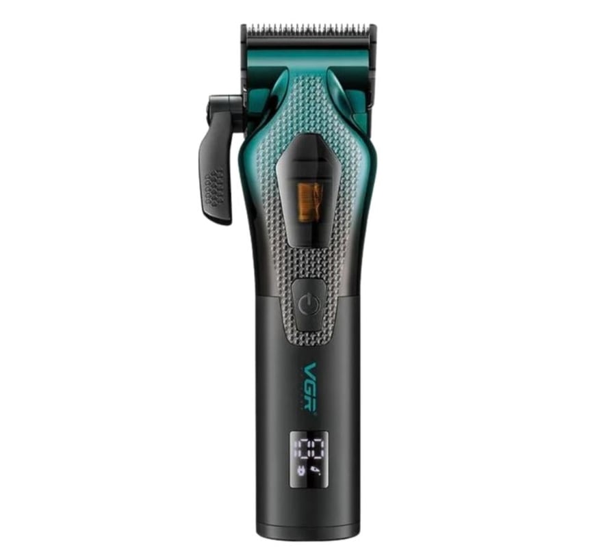 VGR V-271 Hair Clipper & Trimmer 8,000–11,000 RPM ماكينة حلاقة من في جي آر مزودة بمحرك Vector عالي الأداء بسرعة تصل إلى 11,000 دورة/دقيقة، وبطارية ليثيوم 2500mAh توفر حتى 150 دقيقة من التشغيل. تتميز بشفرات مطلية بطبقة DLC، وهيكل معدني، وإمكانية الاستخدام