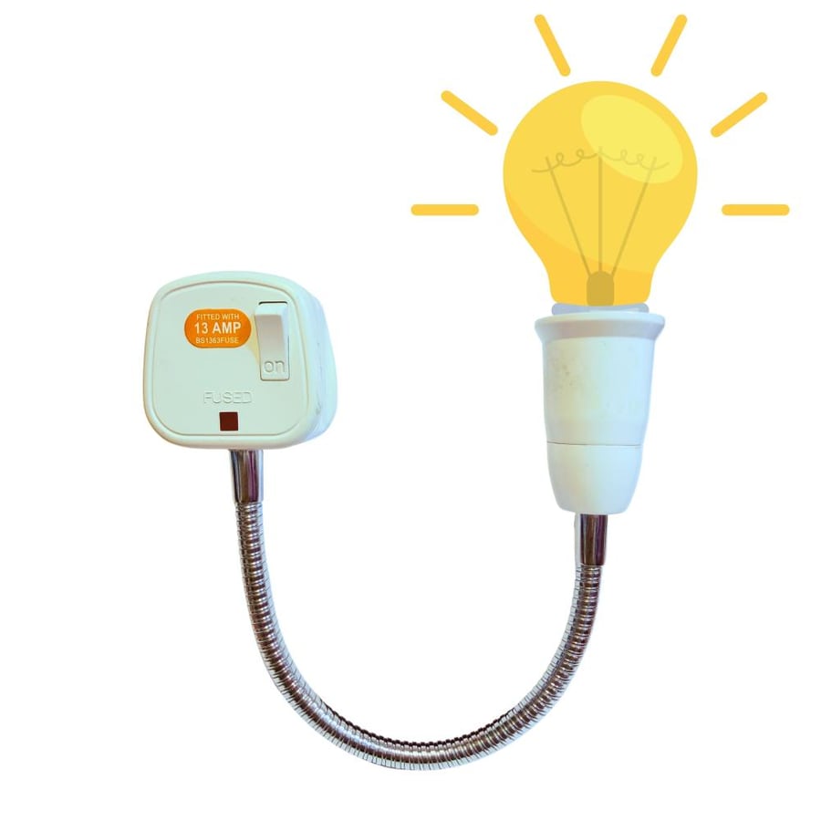 E27 FLEXIBLE GOOSENECK LAMP HOLDER UK 3-PIN PLUG WITH ON/OFF SWITCH حامل لمبة بعنق مرن سستة مع فيش ثلاثي ومفتاح تشغيل وإيقاف مناسب للاستخدام في غرف العمل، الورش، المستودعات، غرف التخزين، الزوايا منخفضة الإضاءة وغيرها من المواقع التي تحتاج إلى إضاءة إضافية