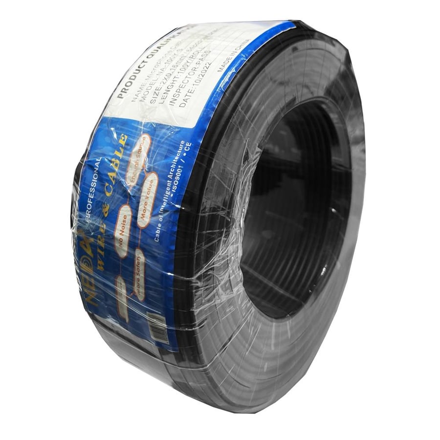 NEDA NA-100Y S LIGHT microphone CABLE لفة سلك لاقط نحيف سمك2*0.16ملي من نداء جودة عالية بطول 100ياردة = (91.44متر) مناسب لجميع انواع المايكات مناسب - للجوامع - للمساجد - للمدارس - للمنازل - للحفلات - للمحلات
