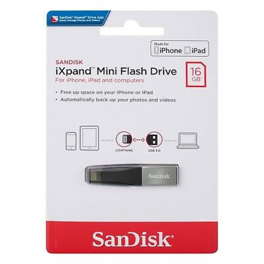 SANDISK IXPAND MINI FLASH DRIVE 16GB فلاش للايفون من سانديسك 16 جيجا