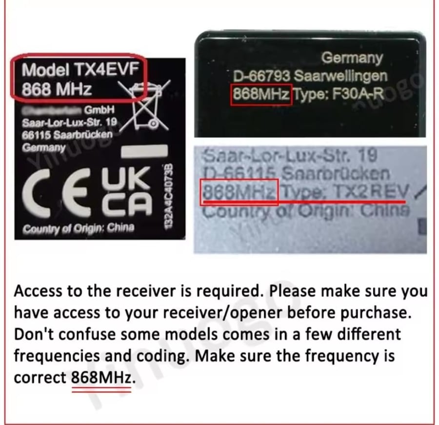 Liftmaster ريموت تردد 868mhz (ME965-LM)
