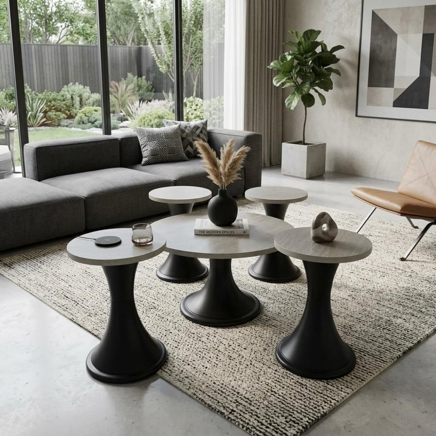 Wooden table set with a luxurious touch