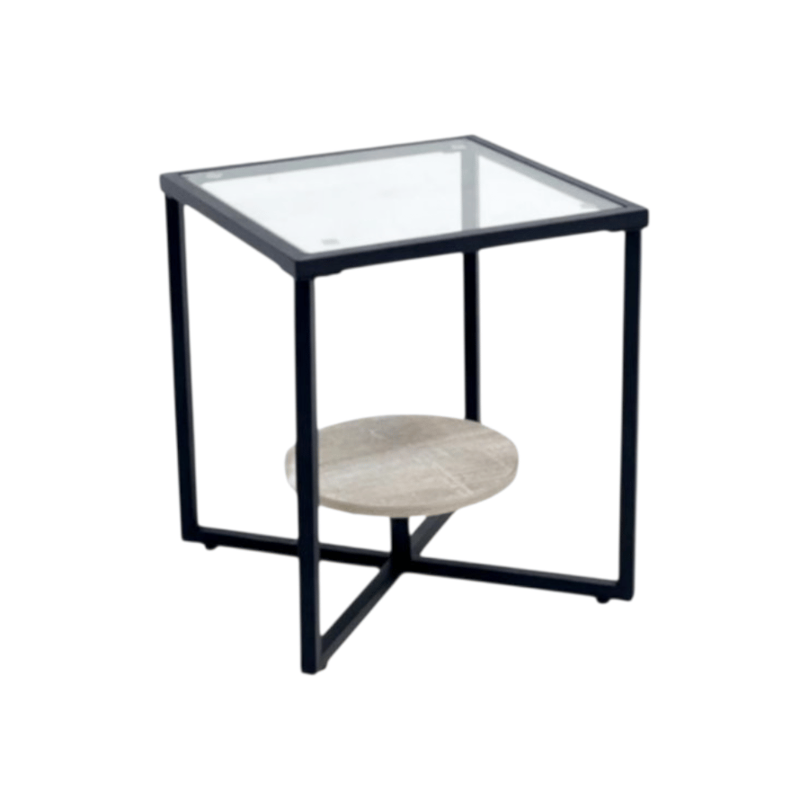 Glass serving table size 45*45, height 52