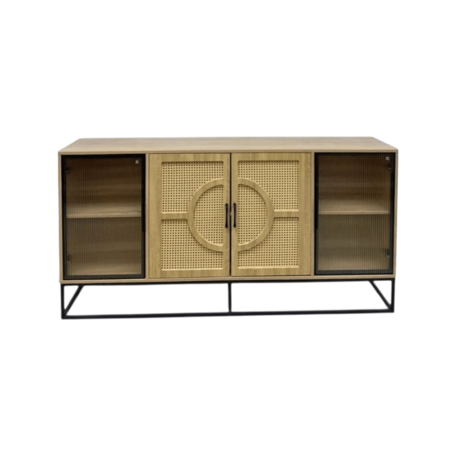 A buffet wardrobe with a modern and distinctive design, beige color