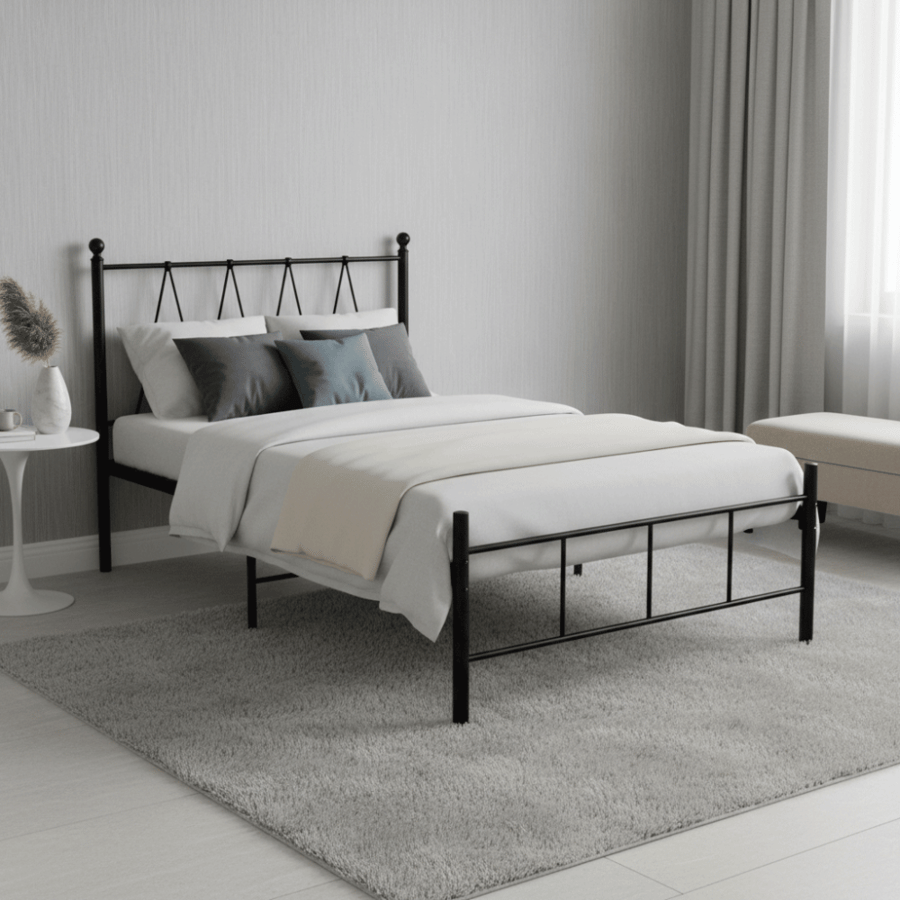 Black iron bed 190*120
