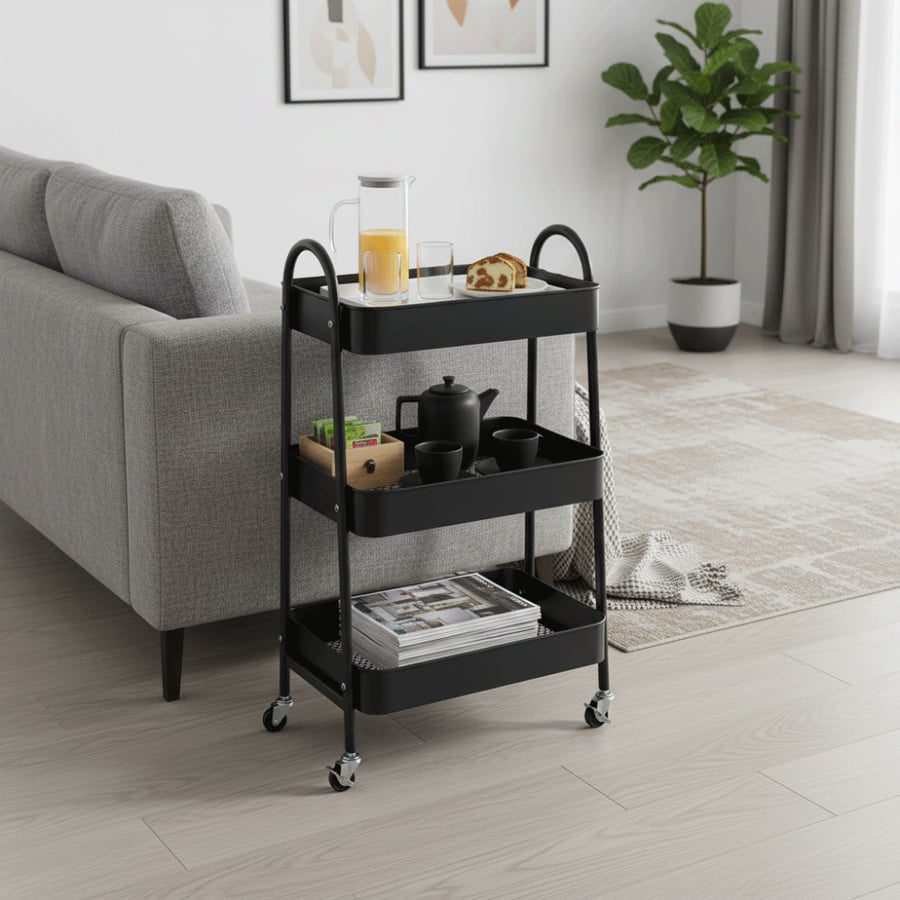 Elegant and practical serving cart with modern design