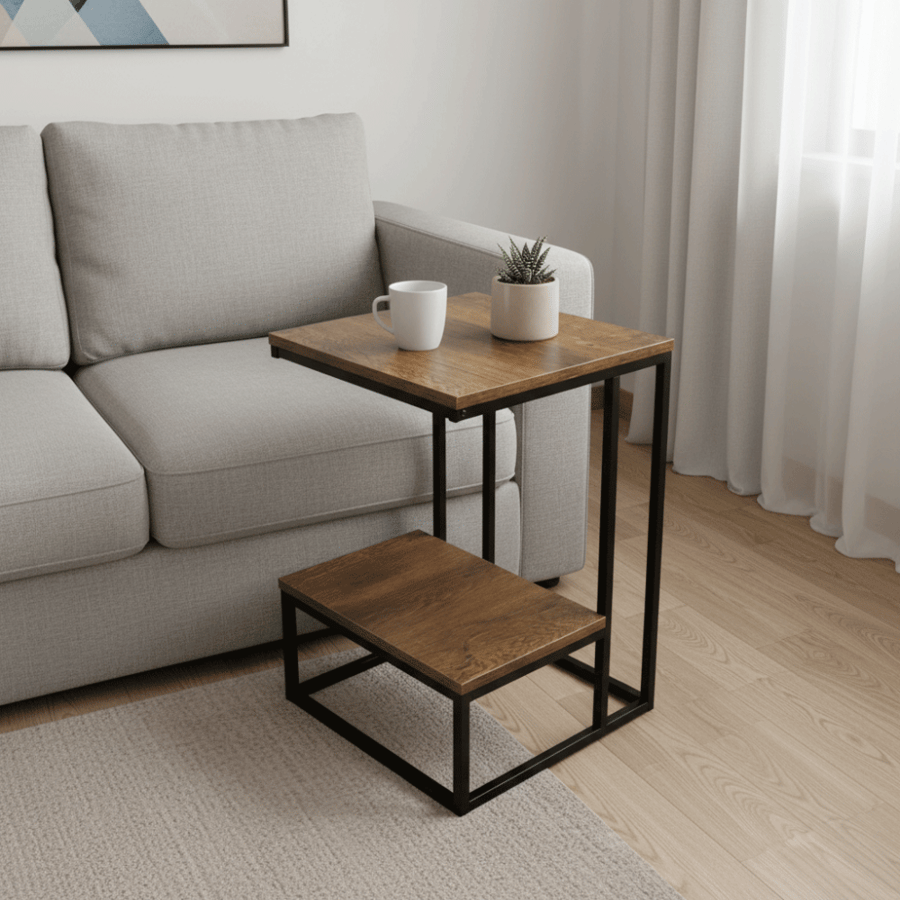 Single brown color service table