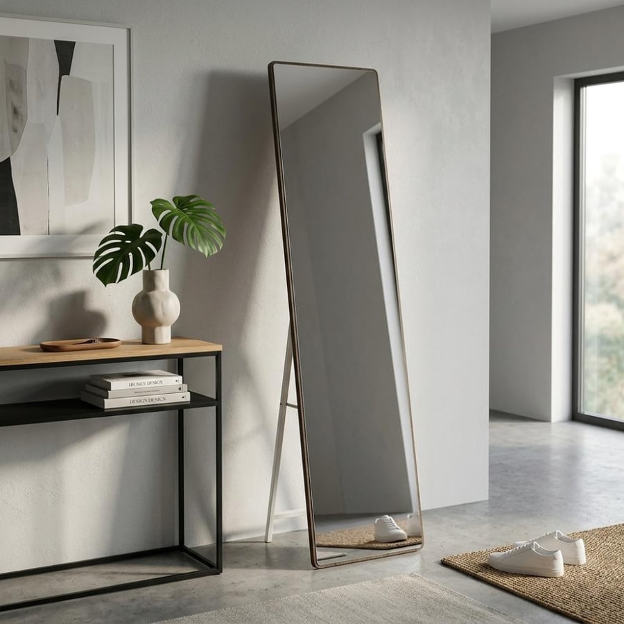 Mirror stand size 160*40 cm color coffee