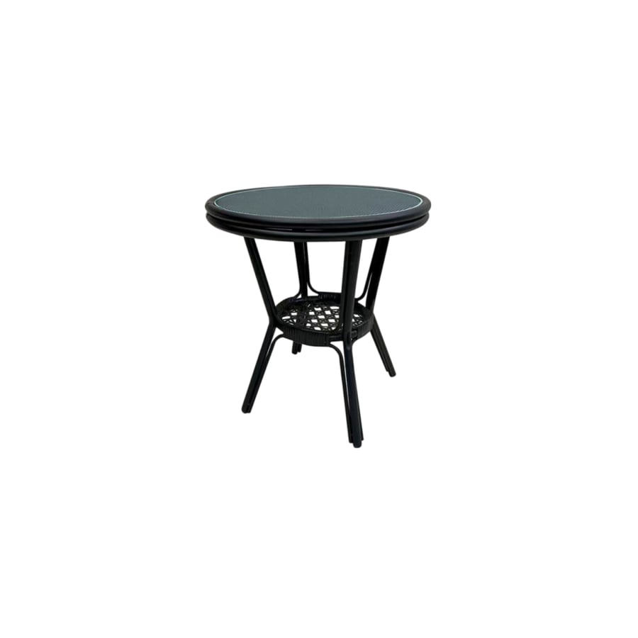Round coffee table 60 cm size gray and black