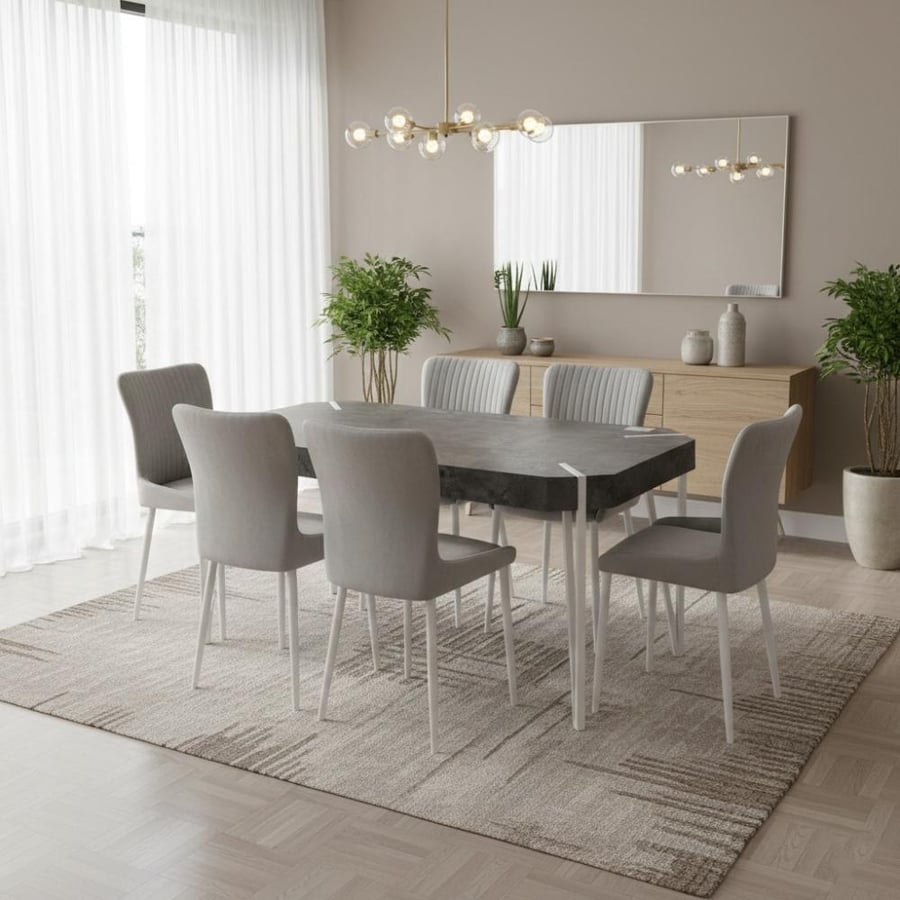 Luxury dining table 6 chairs