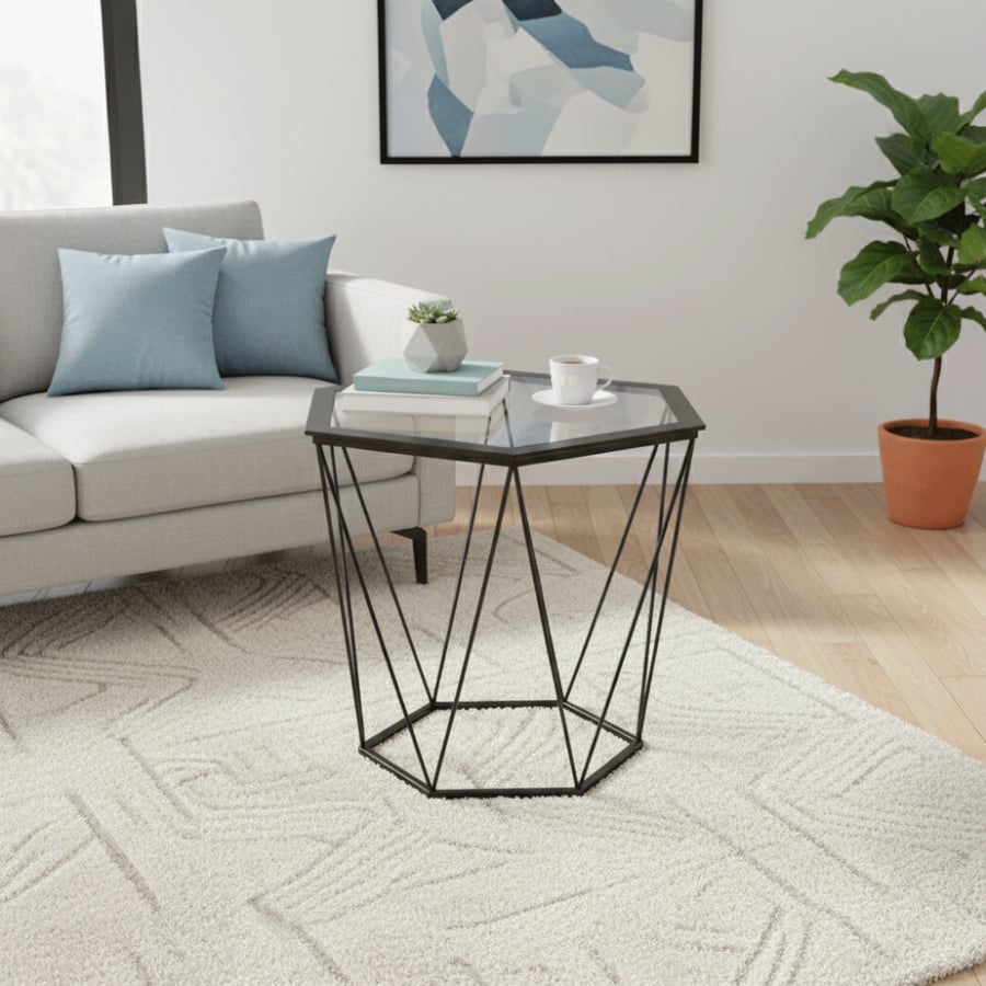 Six-sided coffee table with modern design