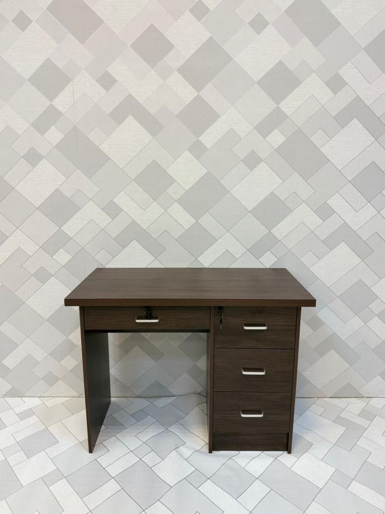 A light brown wooden office with a practical and elegant design
