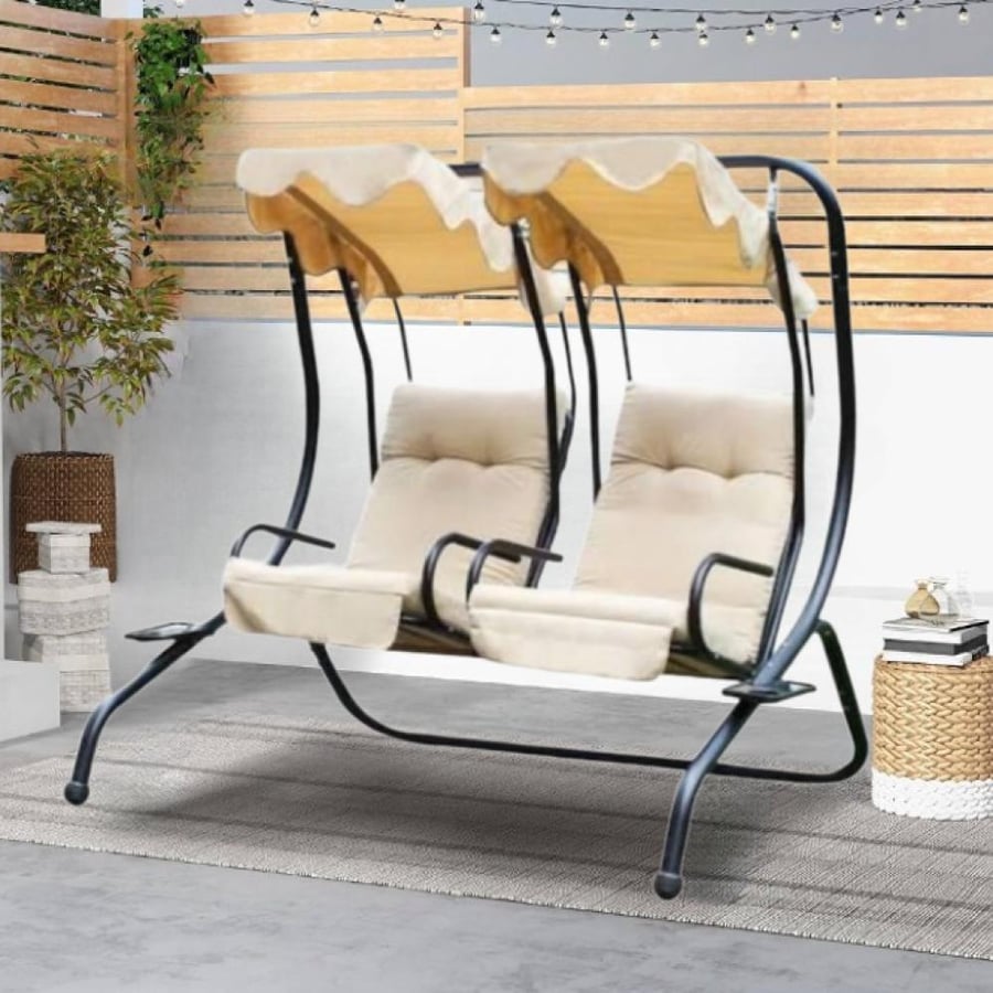 Comfortable outdoor swing with canopy