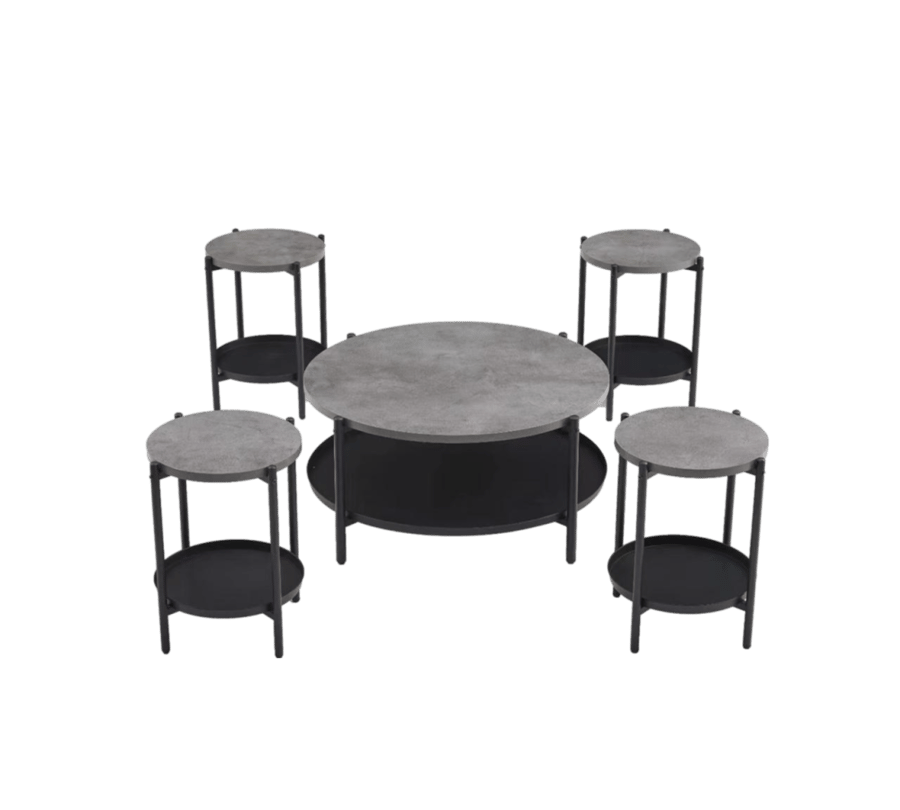 طقم شاي خشب 4+1