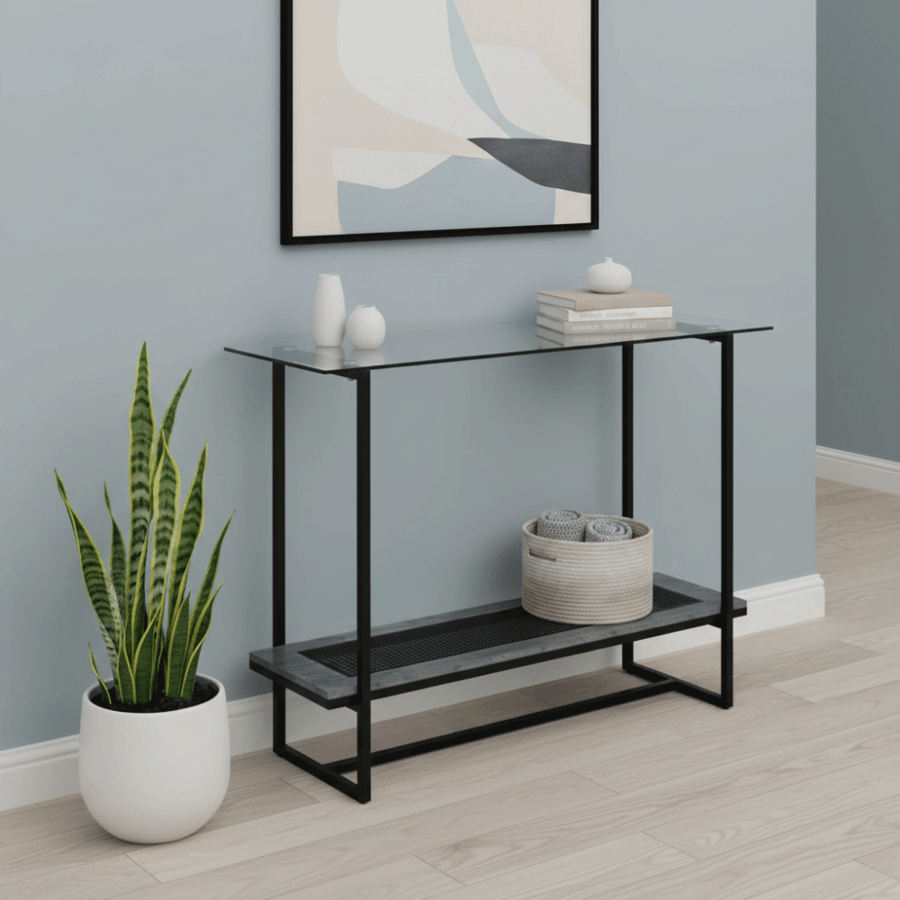 A modern and elegant entrance table