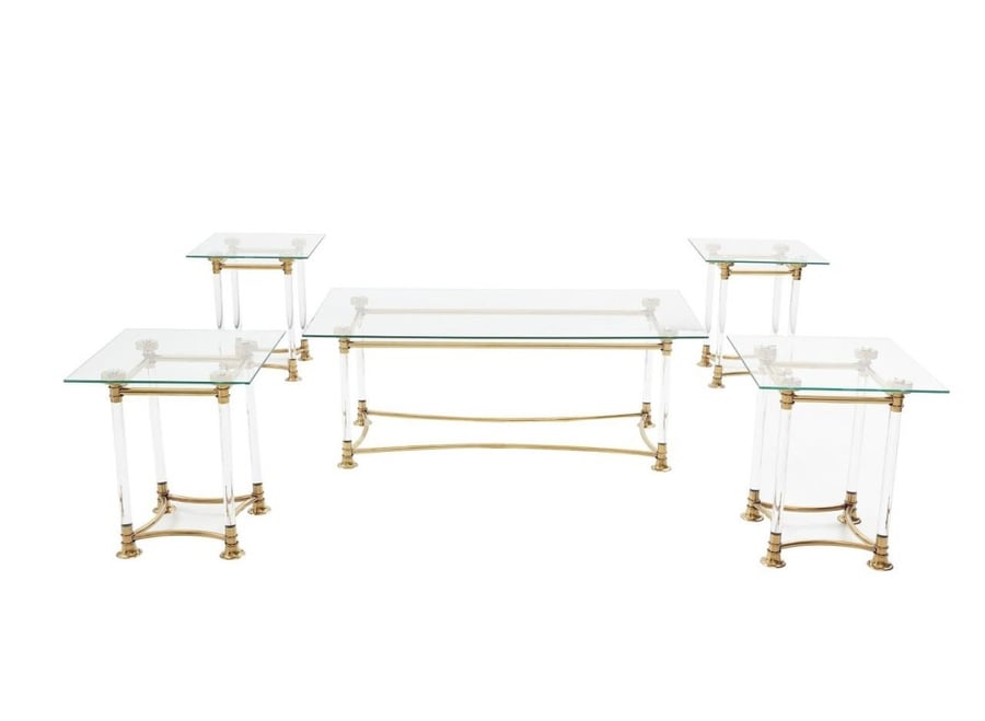 Stainless steel acrylic service set 4+1
