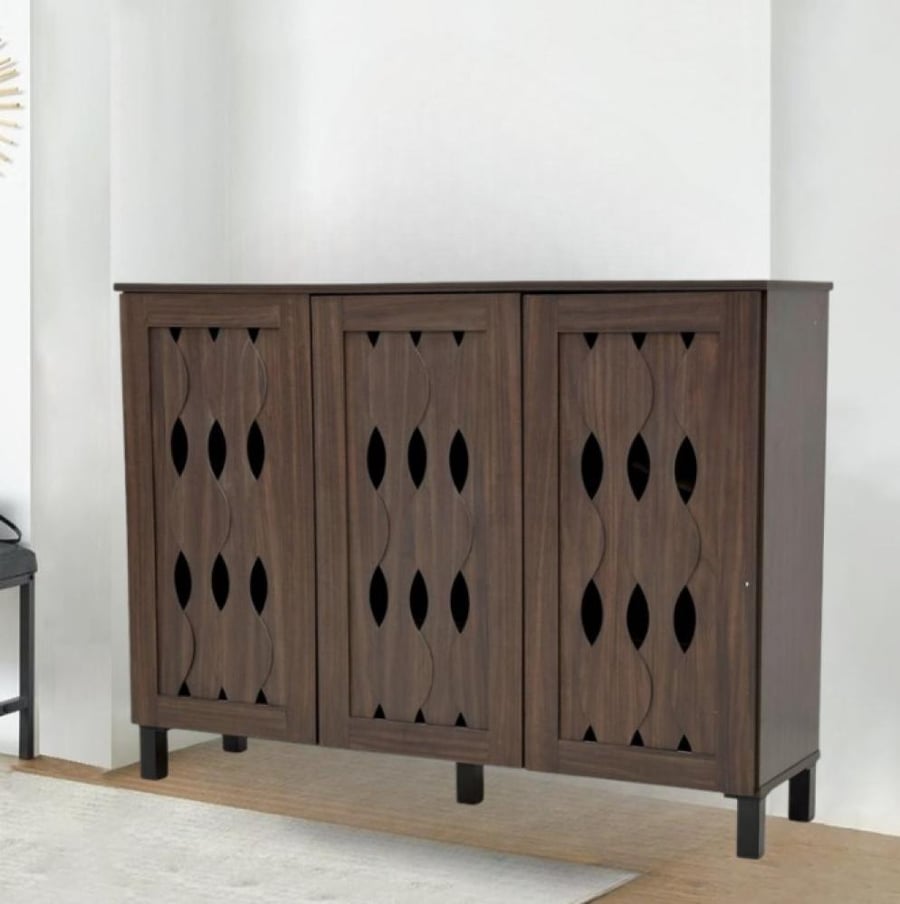 Wooden shoe cabinet with modern design, 120 cm size