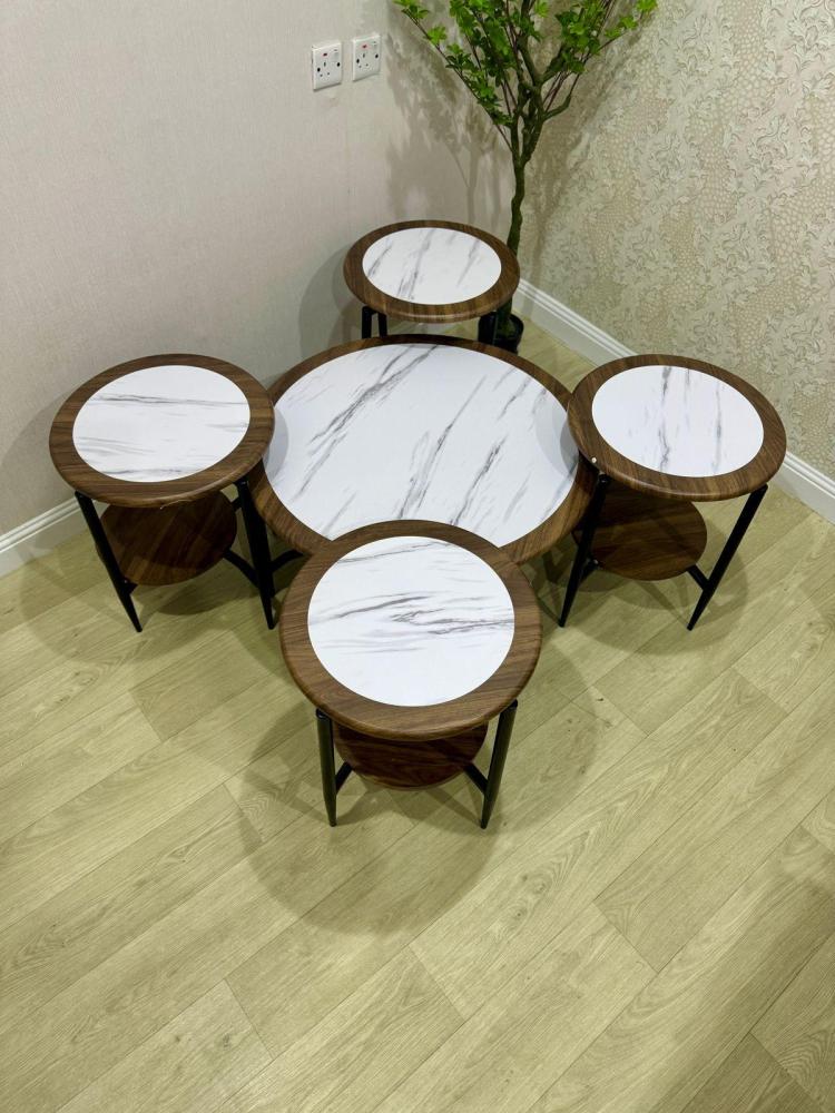 طقم طاولات خدمه 4+1 مقاس 100 سم