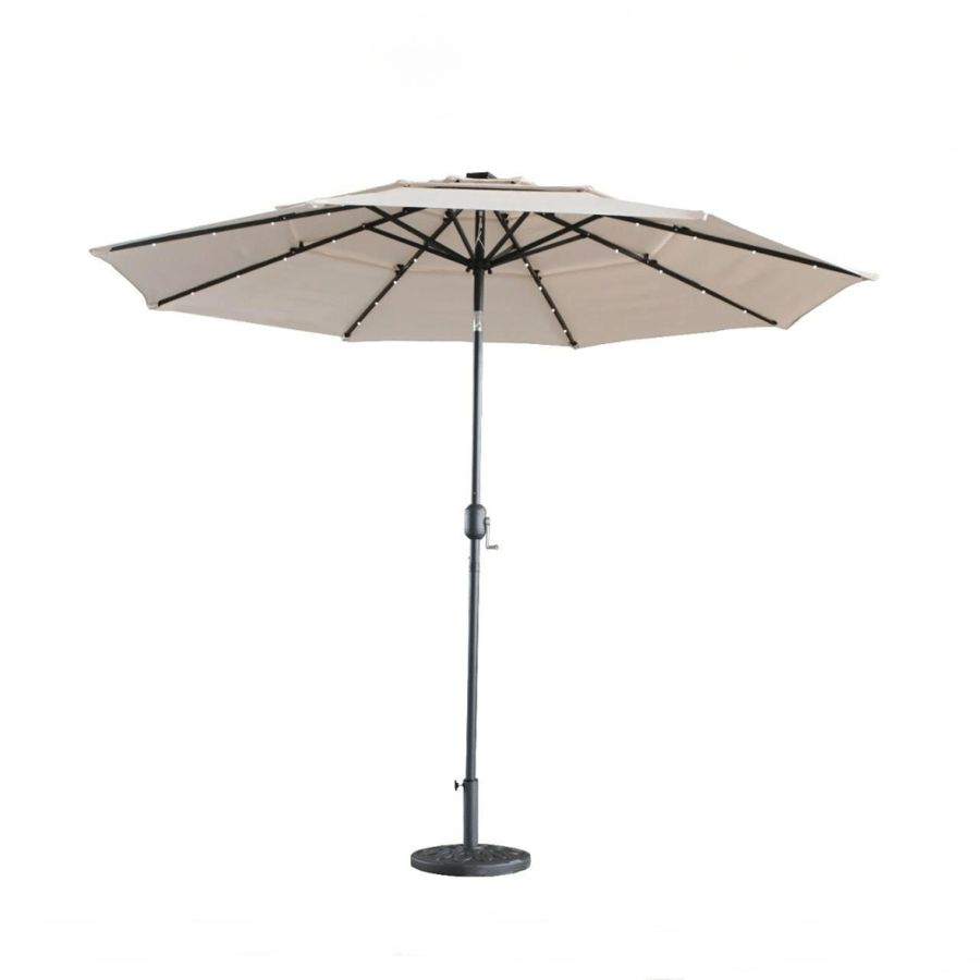 Round umbrella with LED lighting