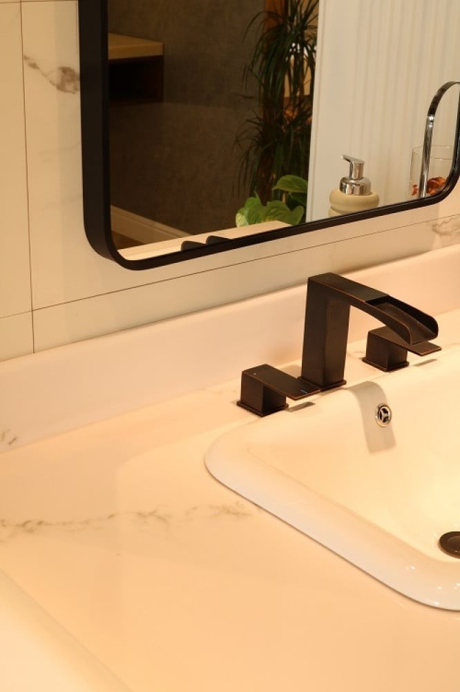 Rectangular mirror with black frame, size 180*70 cm