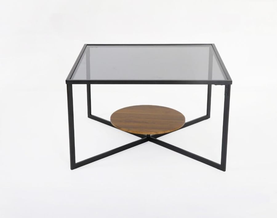Service table made of glass and metal
