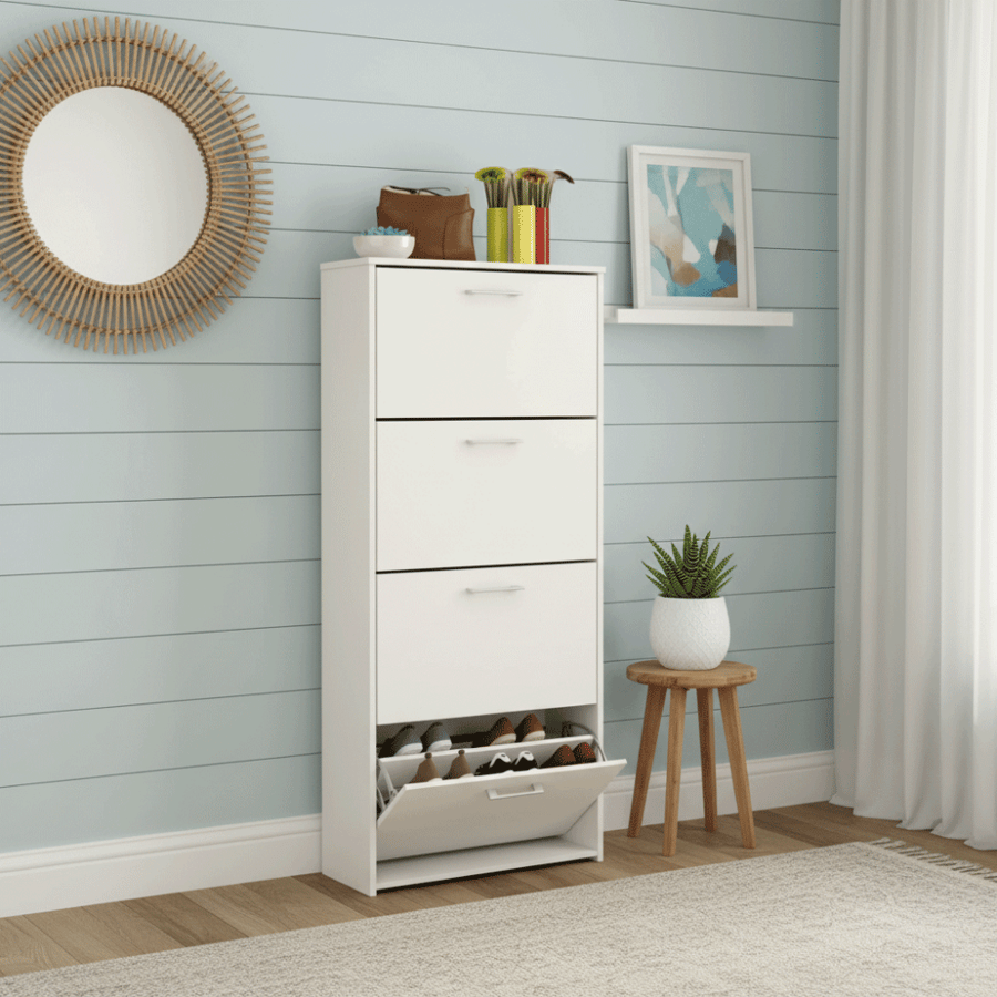 Shoe cabinet 4 floors from Dekora - perfect storage for your shoes