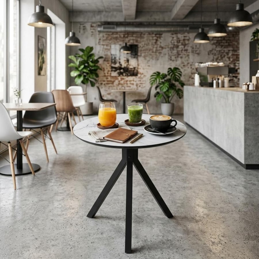 طاولة كافيه80*80 بأرجل معدنية متينة وتصميم دائرى