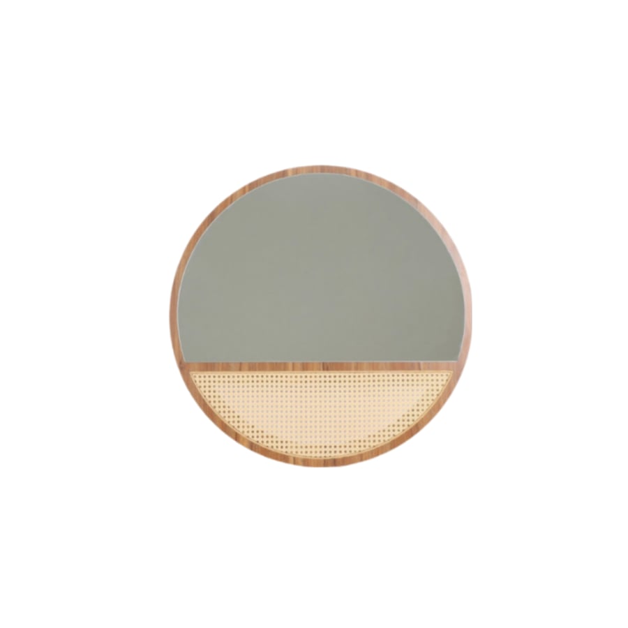 Round Rattan Mirror 60 cm