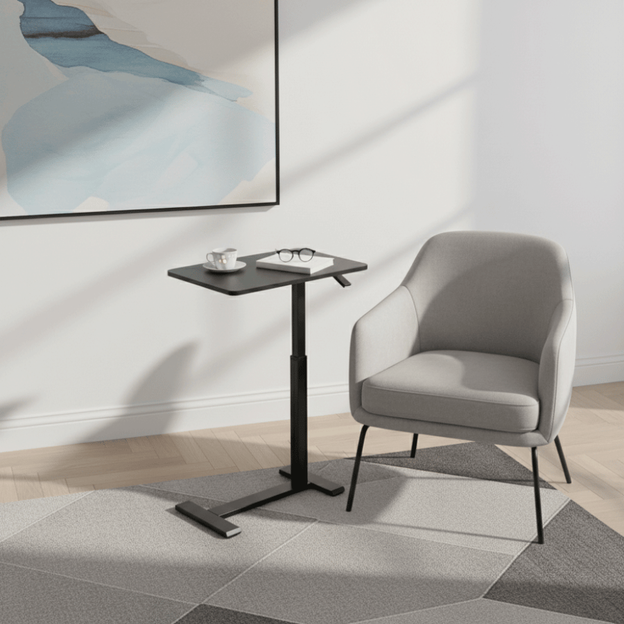 Adjustable service table black color