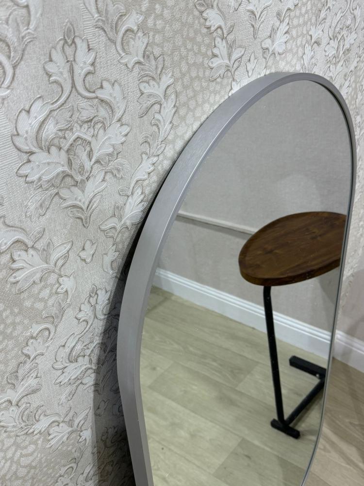 مرايا بيضاوي مقاس 120*60  - إطار فضي