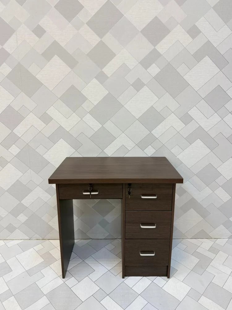 A light brown wooden office with a practical and elegant design