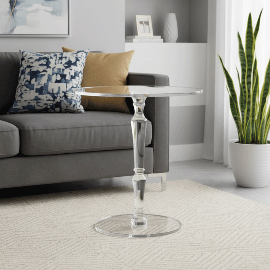 Single acrylic service table