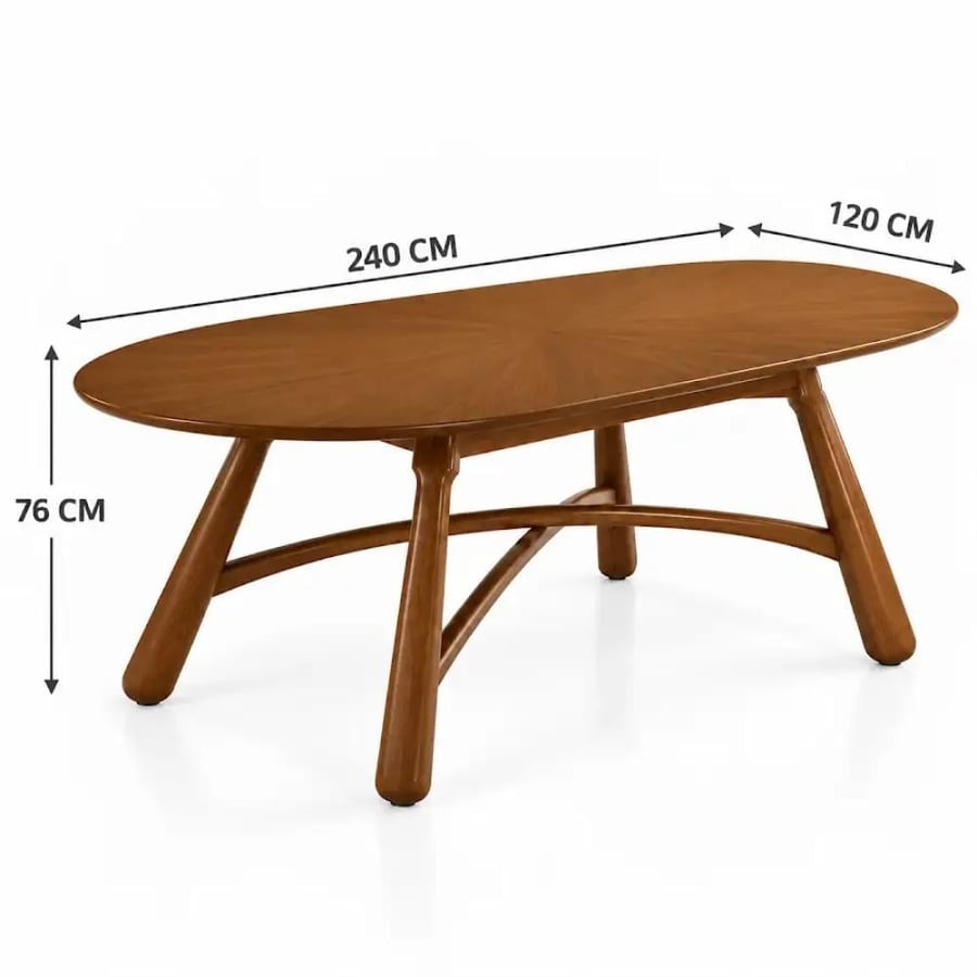 طقم طاولة طعام خشبية ماليزي مع 8 كراسي بيج