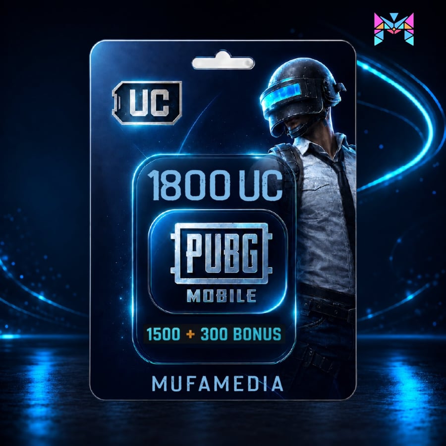شدات ببجي 25 دولار (1500 + Free 300 UC) (Top Up)